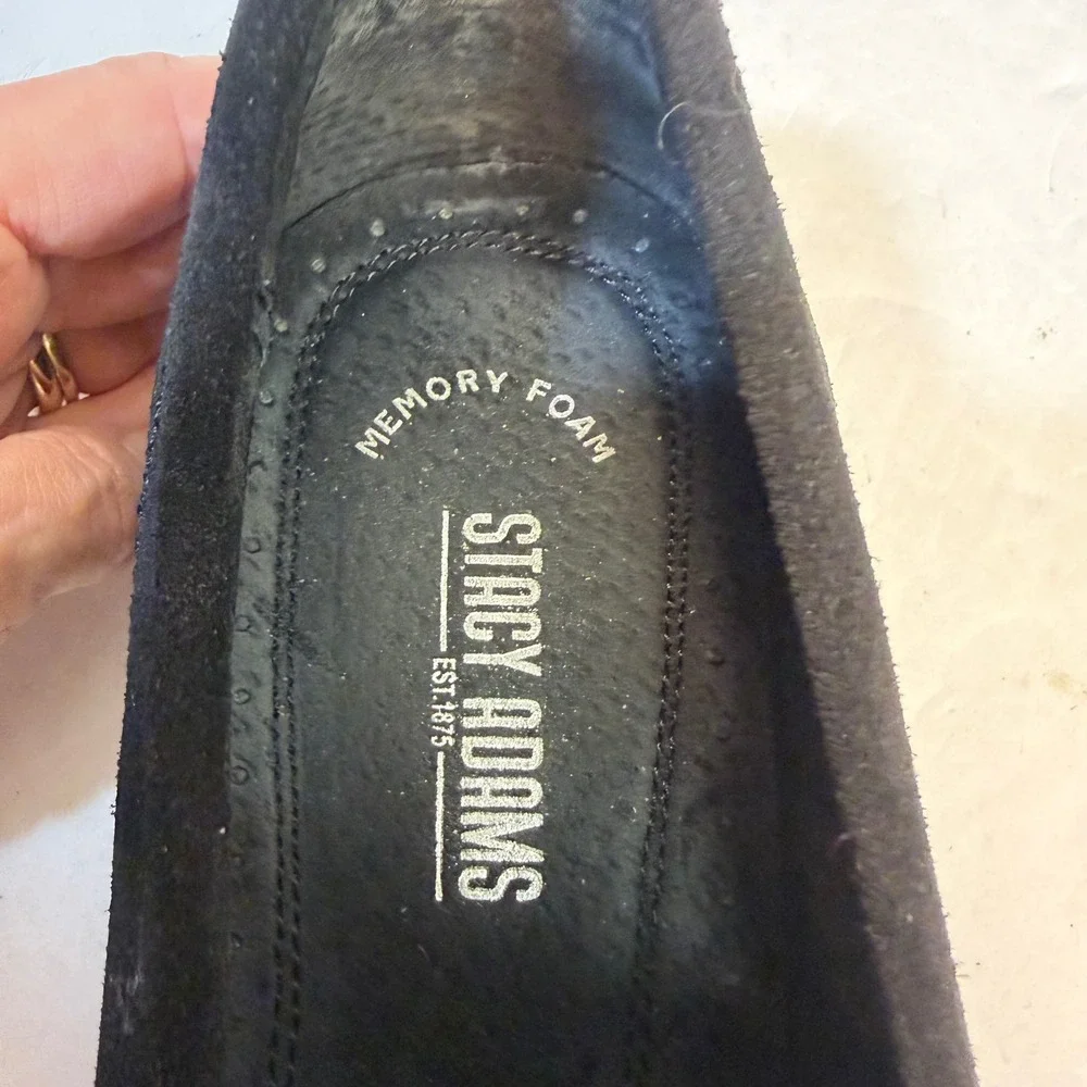 Stacy Adams Mens Black Suede Bit Loafers Memory Foam Dress Shoes 25139-008 9.5M